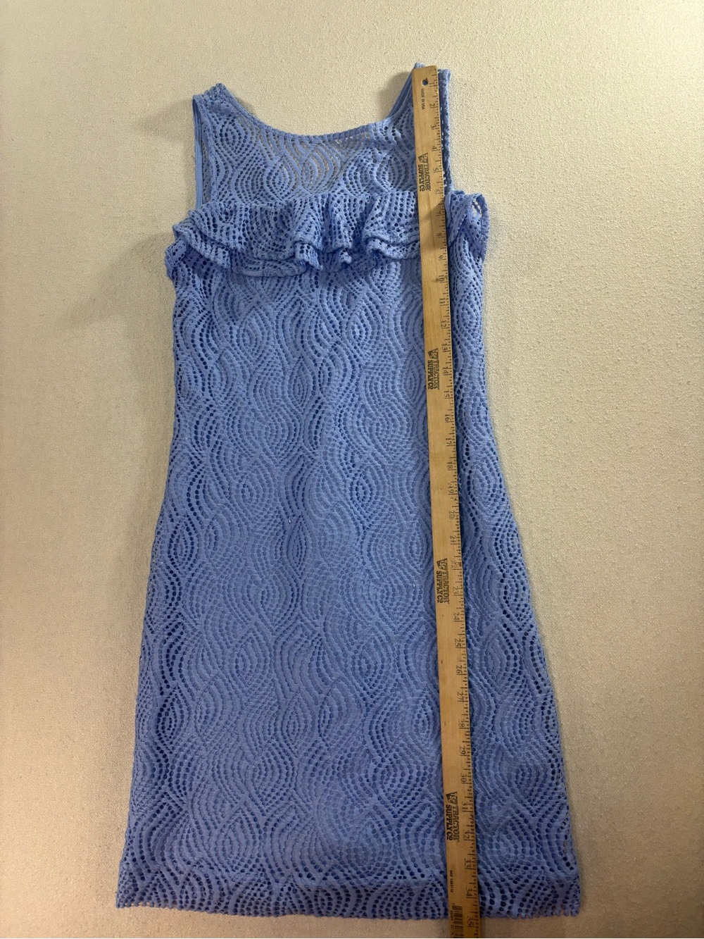 Lilly Pulitzer Blue Lace Ruffle Sheath Dress Size Small - Picture 5 of 7